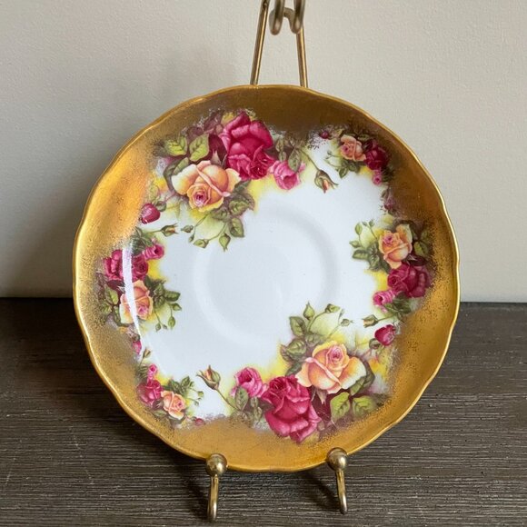 Royal Chelsea Golden Rose Teacup & Saucer - Picture 8 of 15